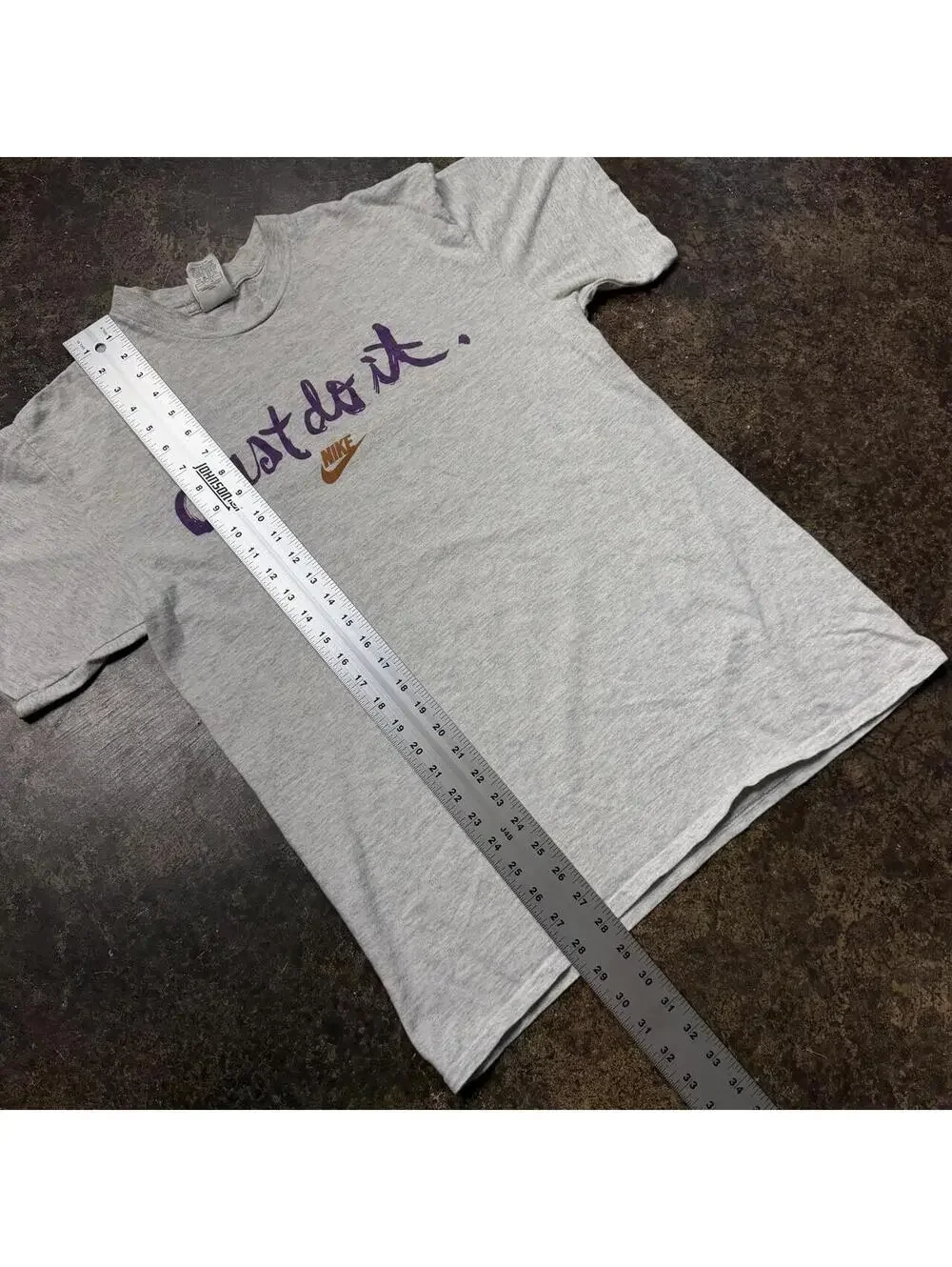 Vintage 90s Nike Just Do It T-Shirt Large Made in USA Gray Swoosh Spellout
